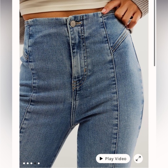 NWT Free People We The Free CRVY Wild Honey Flare wide leg size 35 S hippie boho - Picture 5 of 12